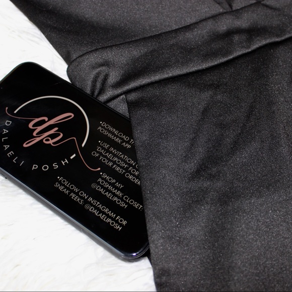 Gorgeous Deep V-Neck Black Halter Pantsuit Jumper - Picture 7 of 8